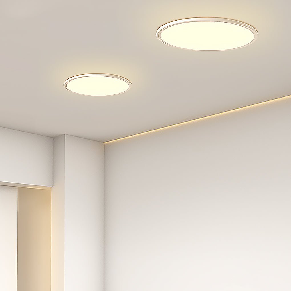 16'' Modern LED Ultrathin Circle Flush Mount Lights White Black Ceiling Lights