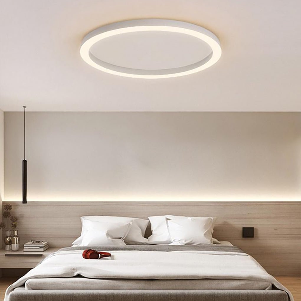 16'' Dimmable Modern Simple Circle Flush Mount LED Ceiling Light with Remote