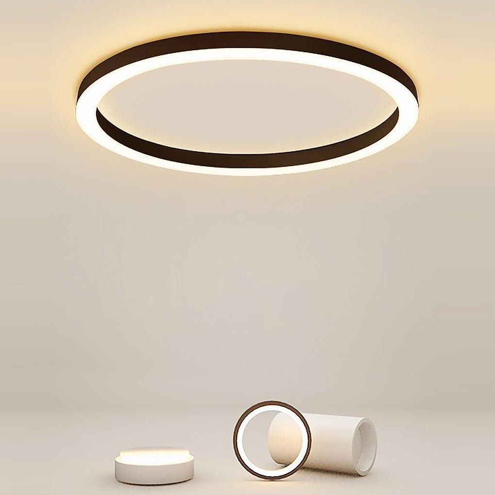 16'' Modern Simple Circle Flush Mount LED Lights Dimmable Ceiling Lights with Remote - Dazuma