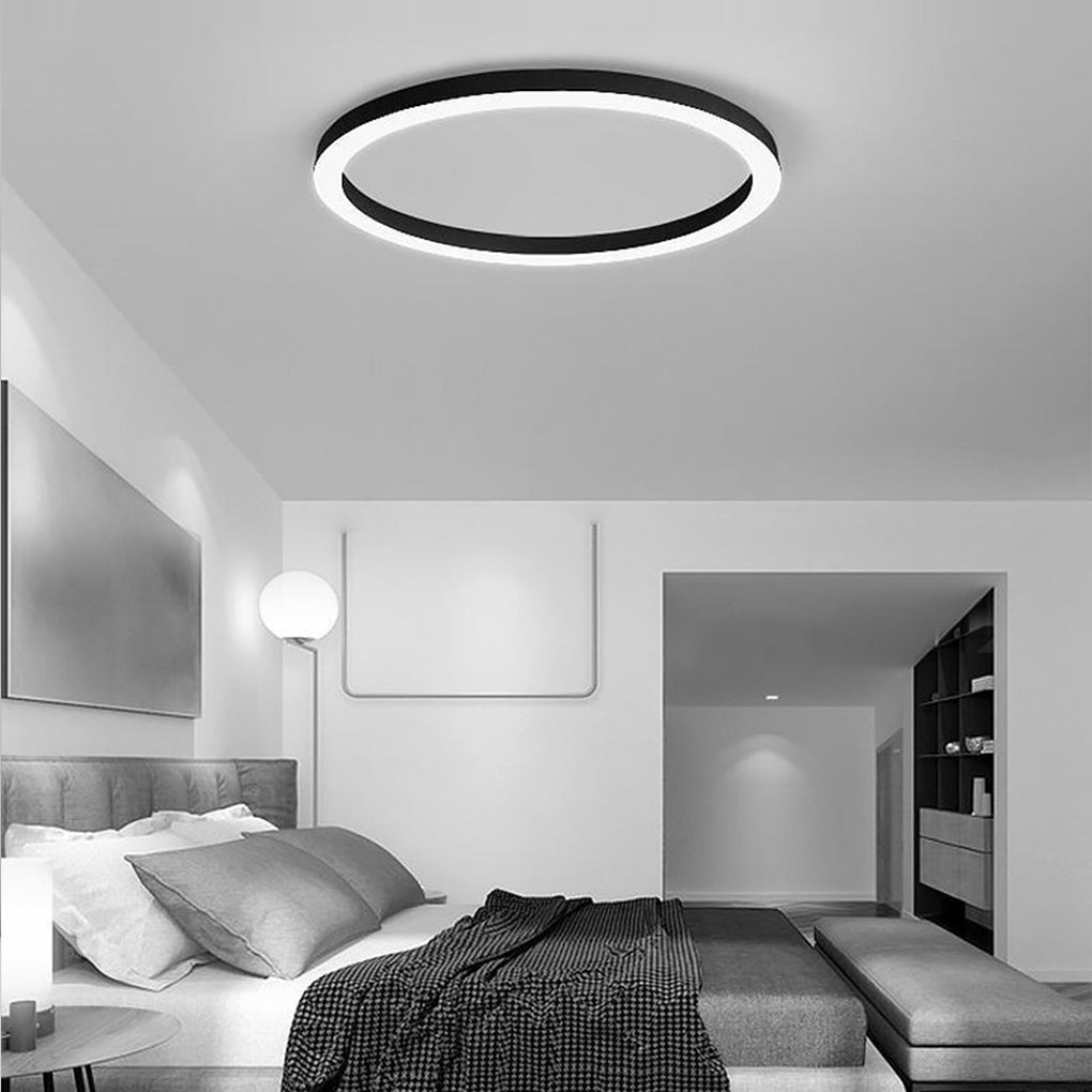 16'' Dimmable Modern Simple Circle Flush Mount LED Ceiling Light with Remote
