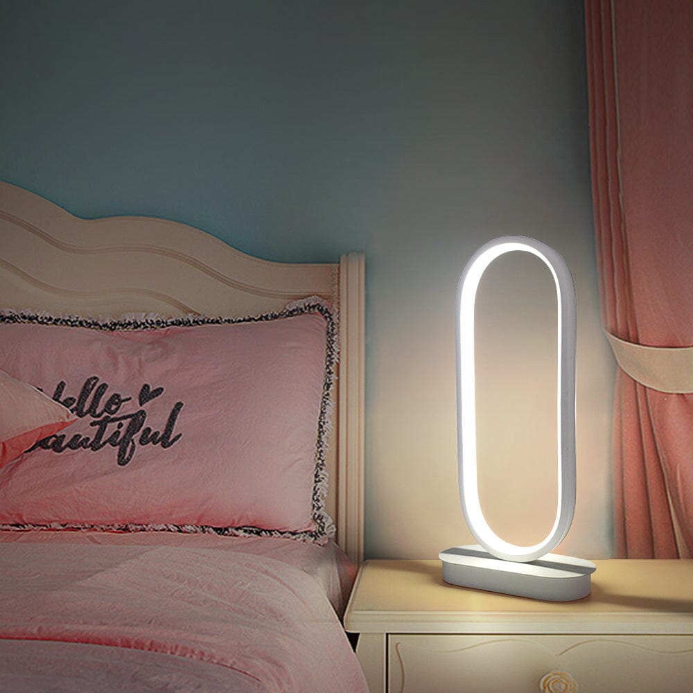 Sleek Iron Oval Table Lamp for Modern Living Spaces