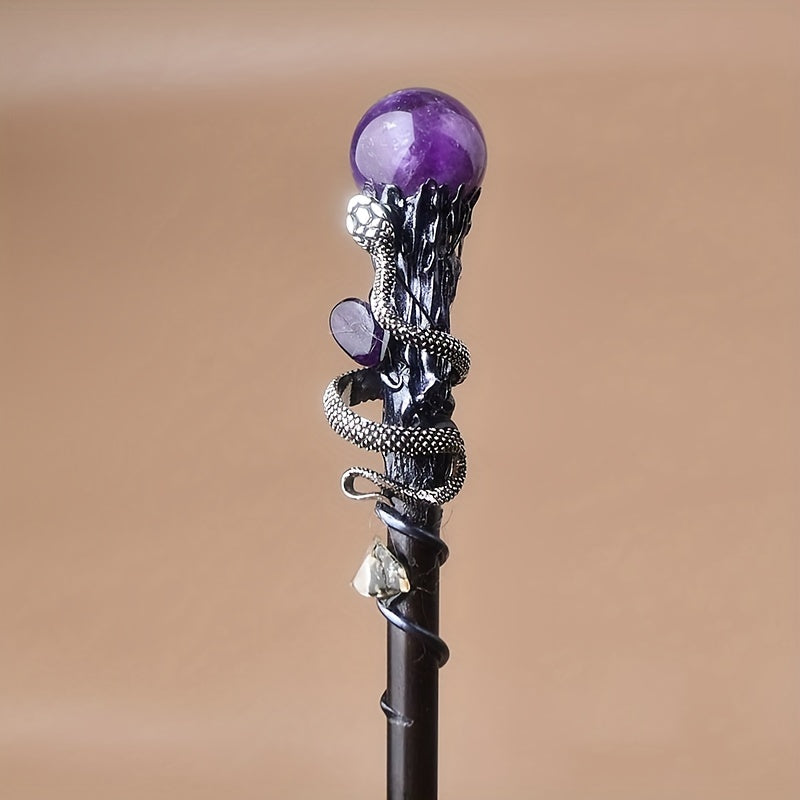 Handcrafted Crystal Witch Wand Halloween Costume Accessory