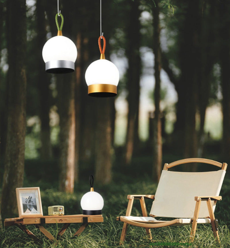 Timmy Orb Waterproof Cordless LED Lamp | Rechargeable Battery 7-9h | Touch Dimmable | IP65 Outdoor Indoor | Aluminum PU Leather | Black Silver Gold