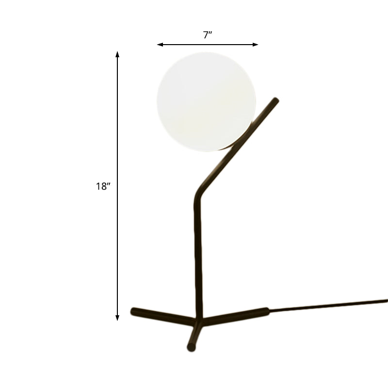 Taavita Black Glass Globe Shade Study Lamp 1 Light Bedroom Desk Lighting