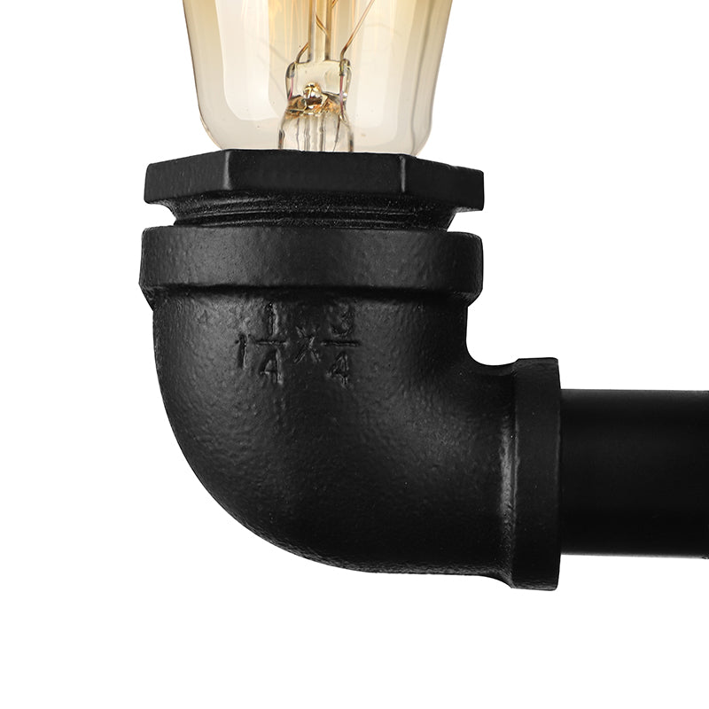 Taavita Rustic Stylish Metal 1 Head Bare Bulb Wall Sconce Lighting for Living Room with Pipe Black/Bronze Wall Mount Light