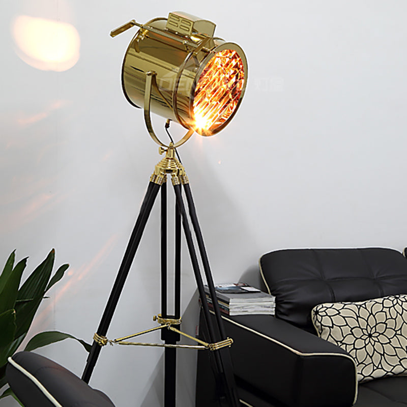 Taavita Metal Floor Lamp with Tripod Design Industrial 1 Bright Rotatable Floor Lighting in Black