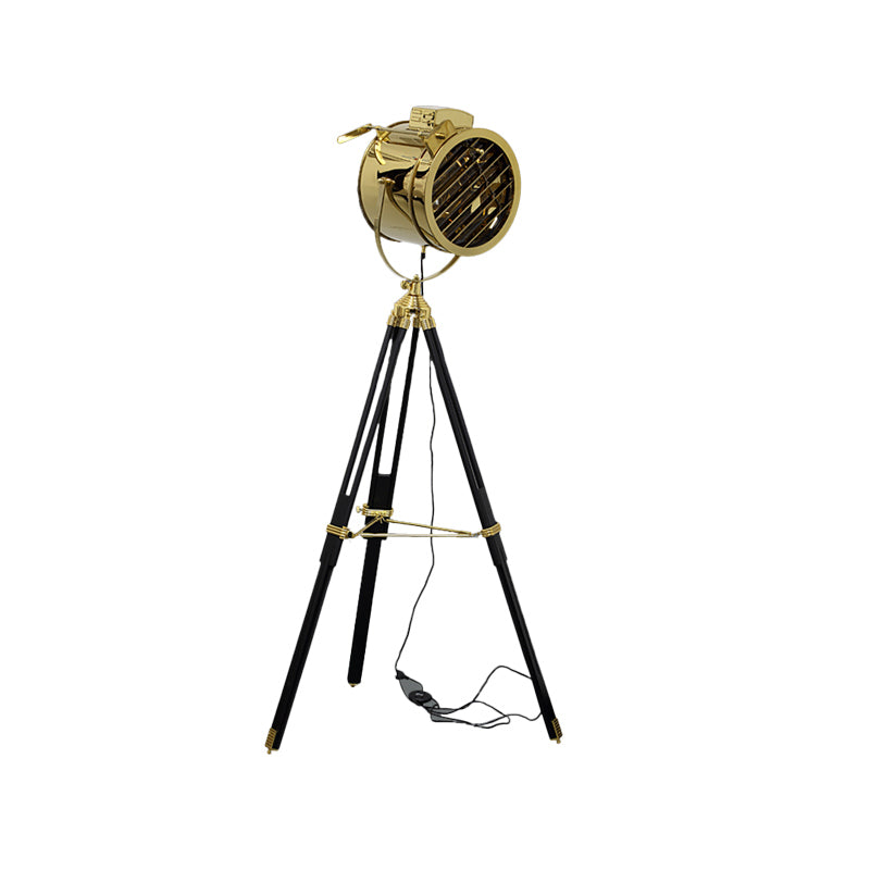 Taavita Metal Floor Lamp with Tripod Design Industrial 1 Bright Rotatable Floor Lighting in Black