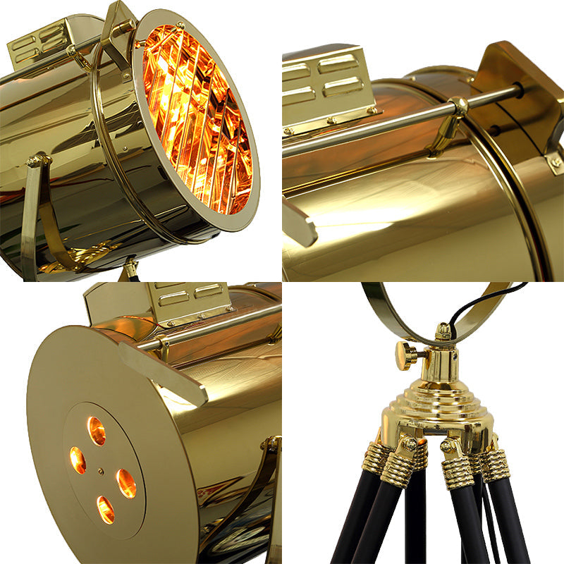 Taavita Metal Floor Lamp with Tripod Design Industrial 1 Bright Rotatable Floor Lighting in Black