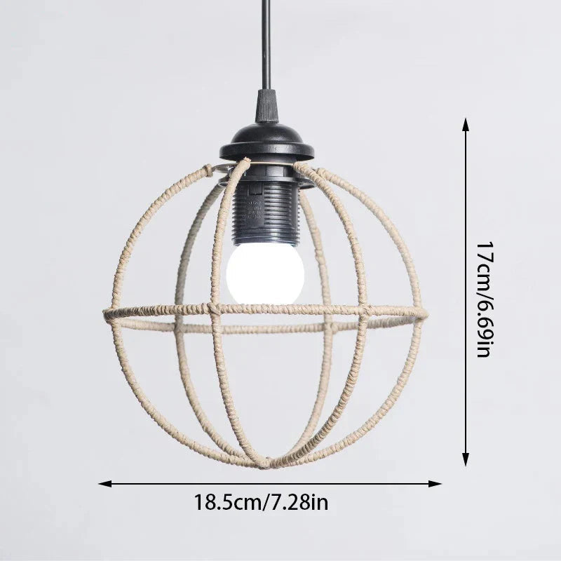 Selune — Vintage Style Simulated Rattan Lamp Shade with Warm Glow