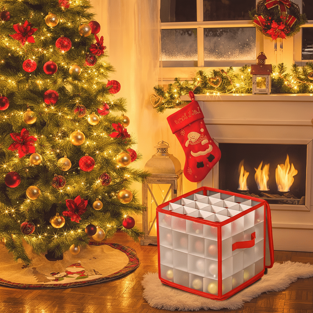 Transparent Holiday Ornament Storage Container