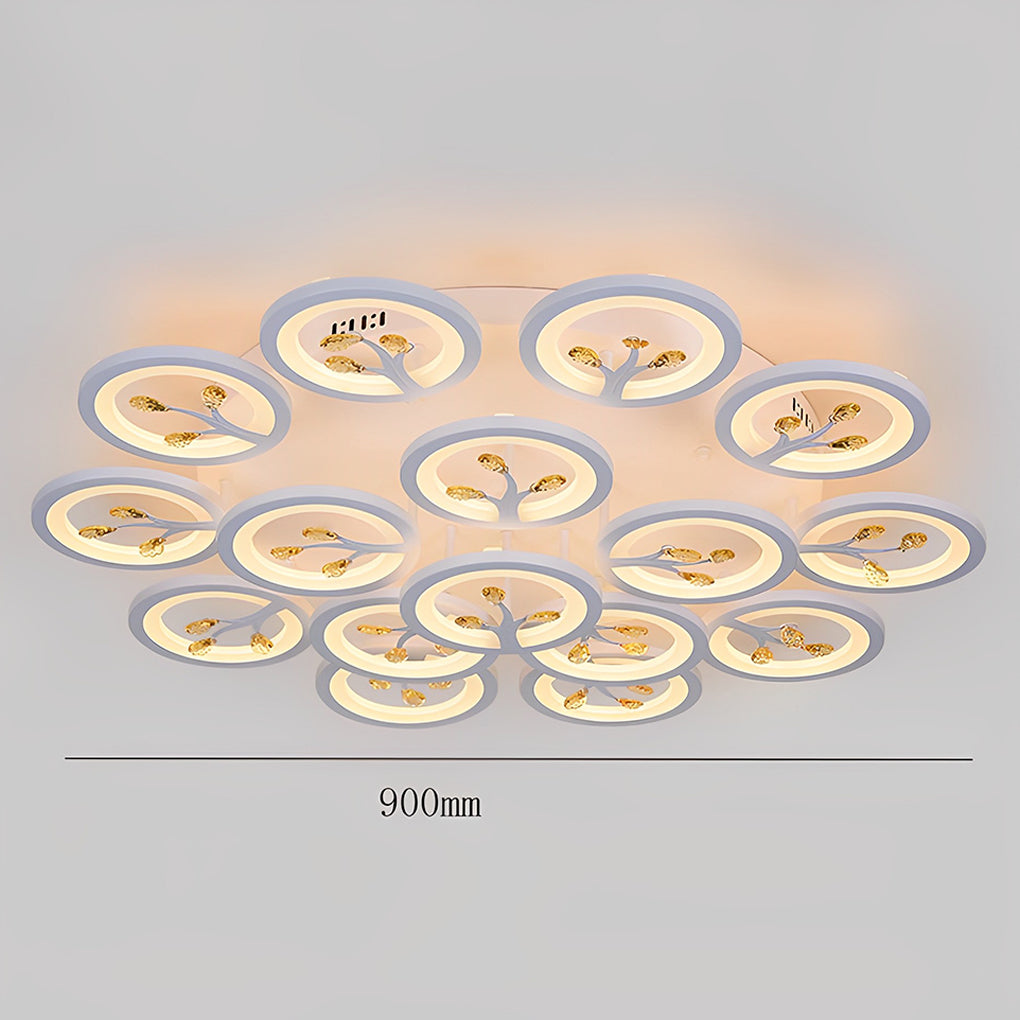 16-Light Flower Dimmable LED White Nordic Ceiling Flush Mount Lighting
