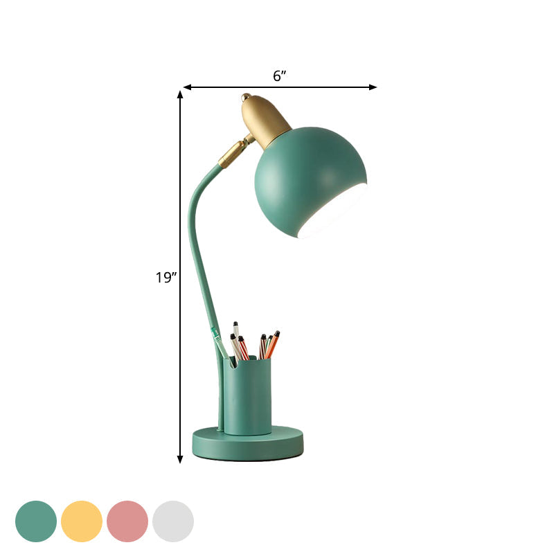 Taavita Metal Domed Nightstand Lamp 1-Head White/Pink/Yellow Table Reading Light with Tubular Penrack Design