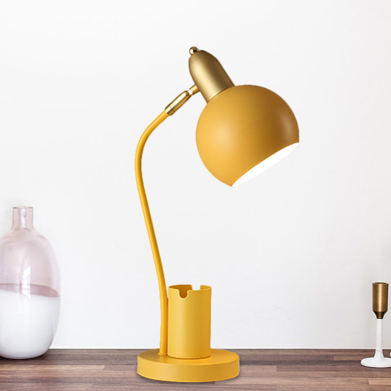 Taavita Metal Domed Nightstand Lamp 1-Head White/Pink/Yellow Table Reading Light with Tubular Penrack Design