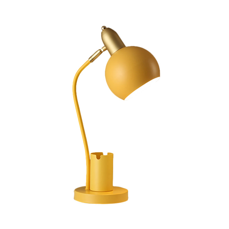 Taavita Metal Domed Nightstand Lamp 1-Head White/Pink/Yellow Table Reading Light with Tubular Penrack Design