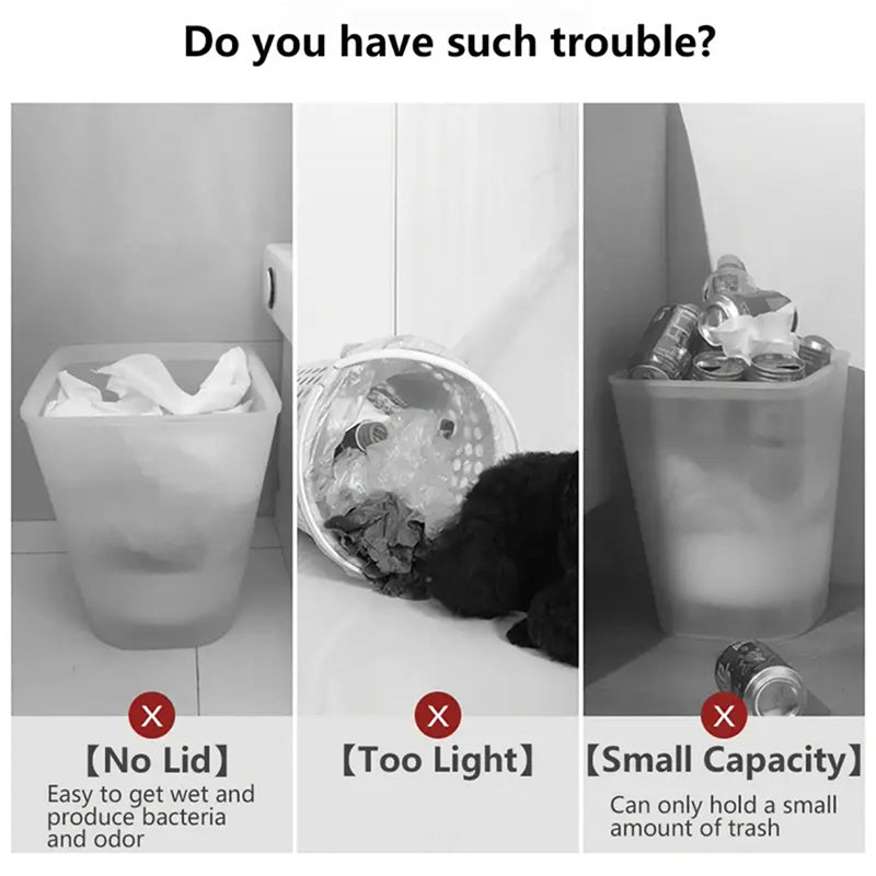 15L Sleek Waste Bin with Odor Control Lid for Any Room