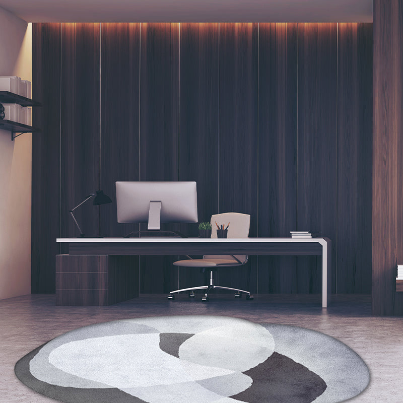 Taavita Irregular Area Rug with Novelty Colorblock Pattern - Polyester Machine Washable Carpet for Bedroom