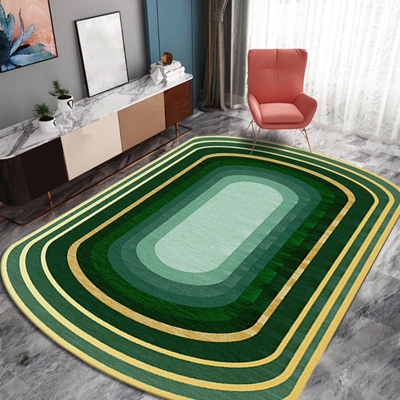 Novelty Living Room Irregular Rug in Green Color Block Print Rug Polyester Stain-Resistant Area Rug Clearhalo 'Area Rug' 'Modern' 'Rugs' Rug' 1715822