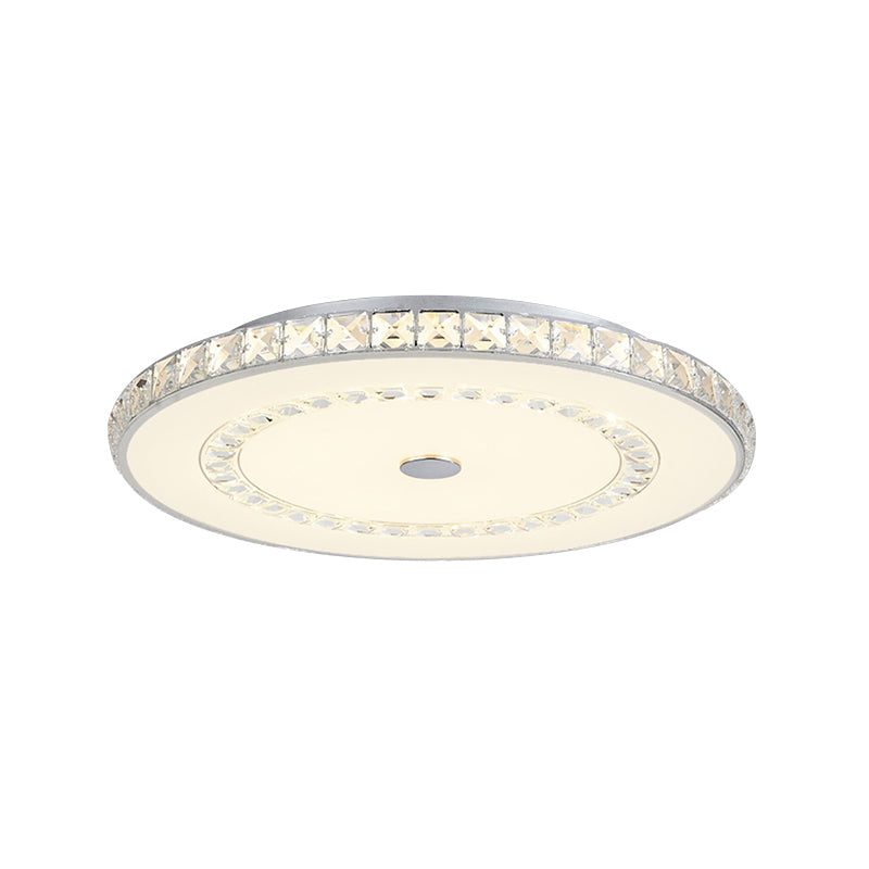 16"/19.5" W LED Doorway Modernist Flushmount Ceiling Mounted Light with Round Taavita Crystal Block Shade