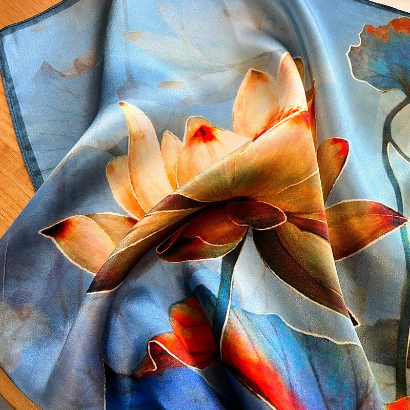 Silk Scarf | Tie-Dye Design | Lightweight & Breathable Comfort | Mulberry Silk
