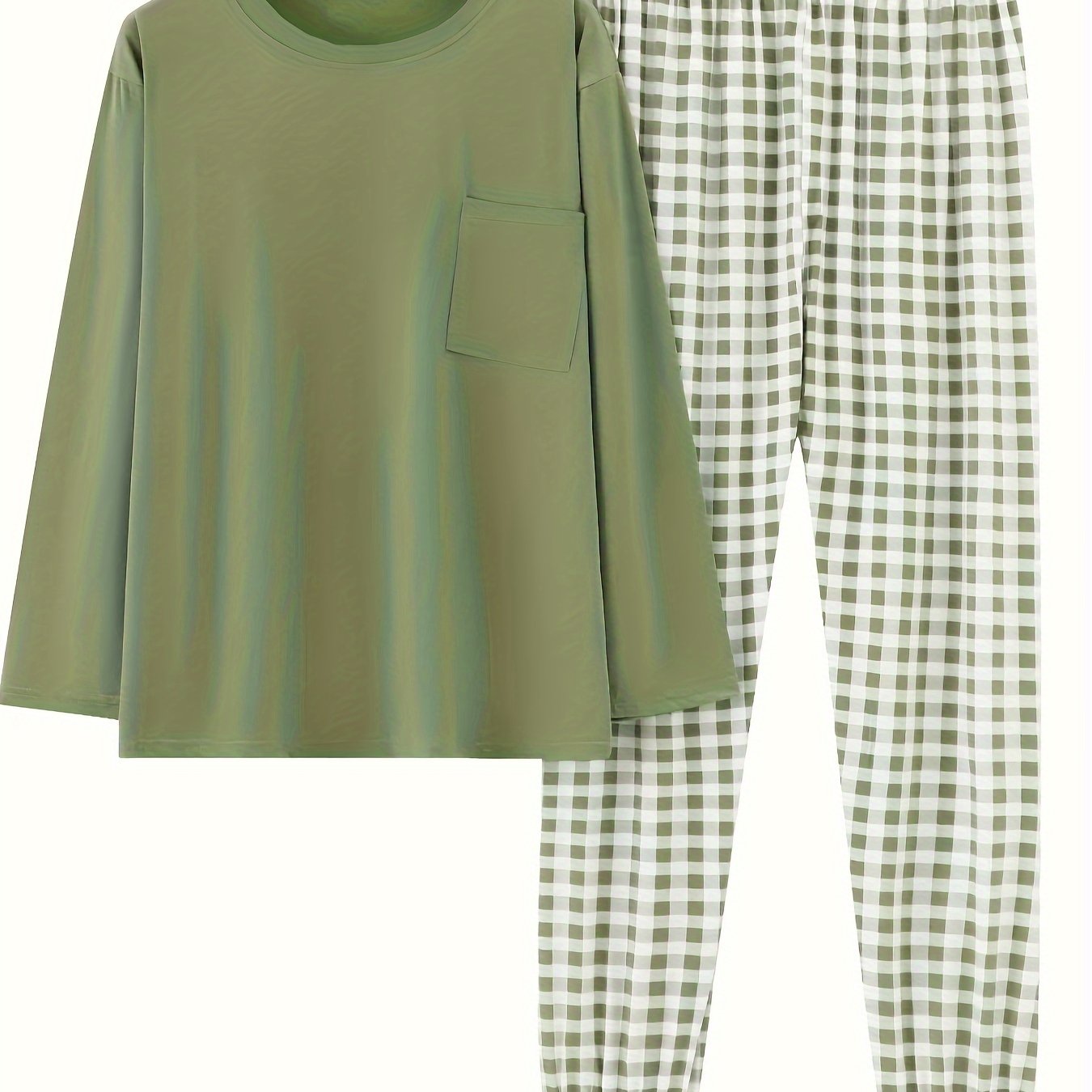 Plus Size Pajama Set | Long Sleeve | Comfortable Stretch Fit | Polyester