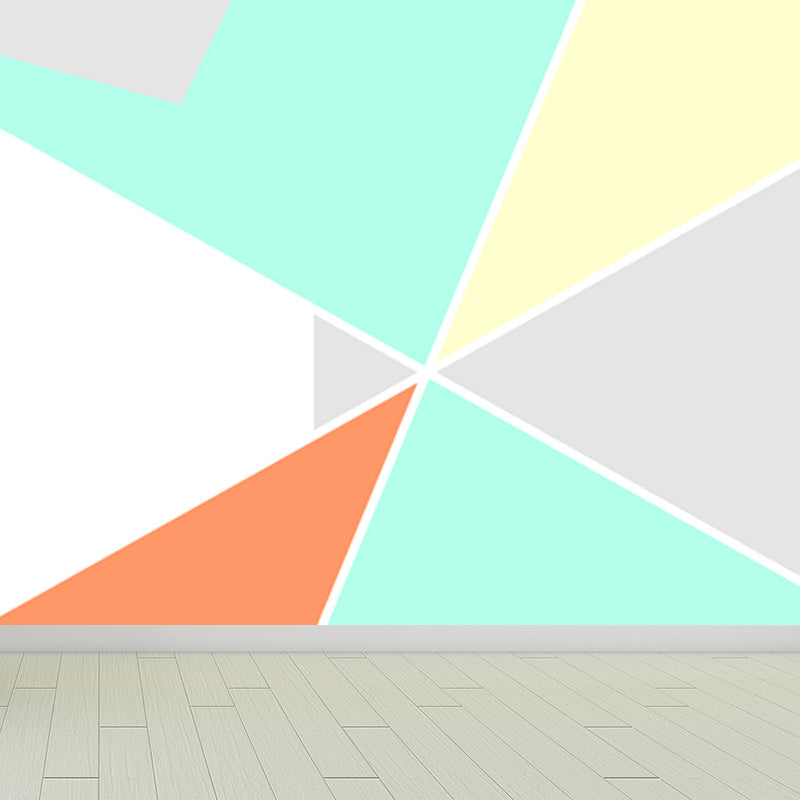Geometric Triangle Wallpaper Mural Modern Non-Woven Fabric Wall Covering for Living Room