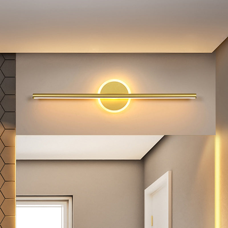 Minimalism LED Wall Sconce Lighting in Gold - Taavita Linear and Round Vanity Wall Light, Available in 16"/23.5"/31.5" Wide