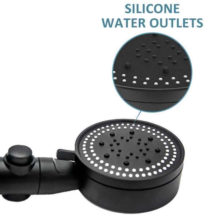 5 Spray Modes High-Pressure Showerhead with Self-Cleaning Feature