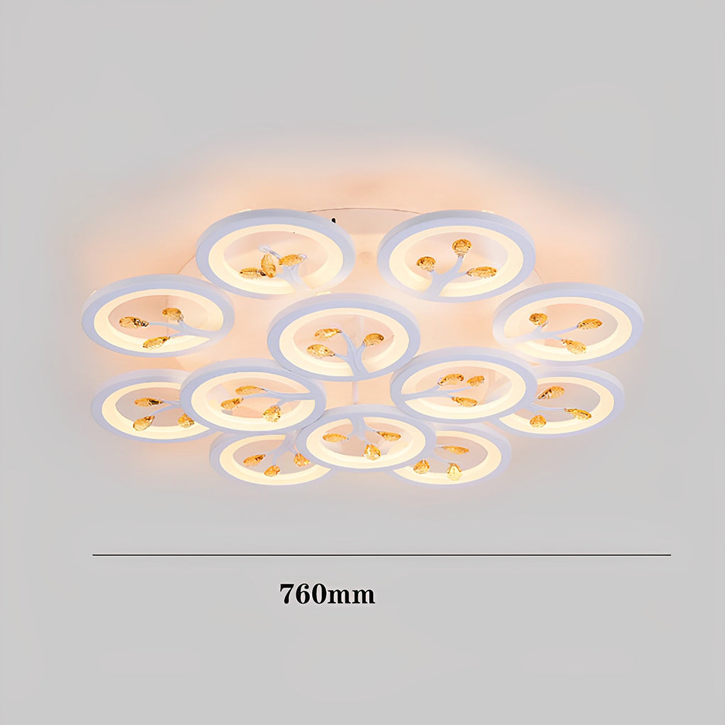 16-Light Flower Dimmable LED White Nordic Ceiling Flush Mount Lighting