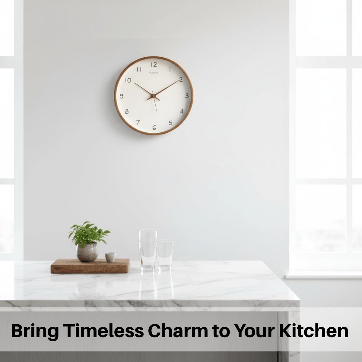 Tranquil Oak Silent Battery-Powered Wall Clock