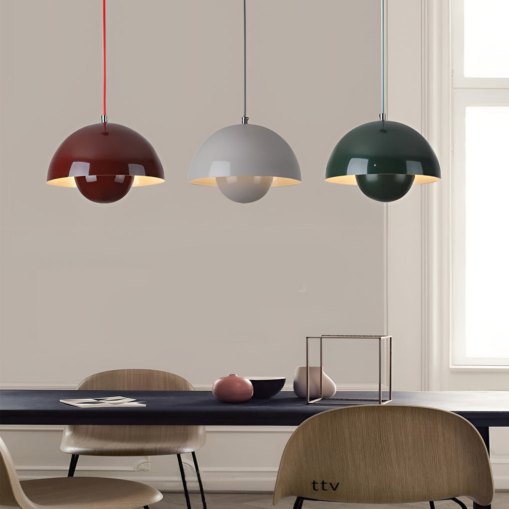 1-Light Nordic Metal Mushroom Flowerpot Pendant Light