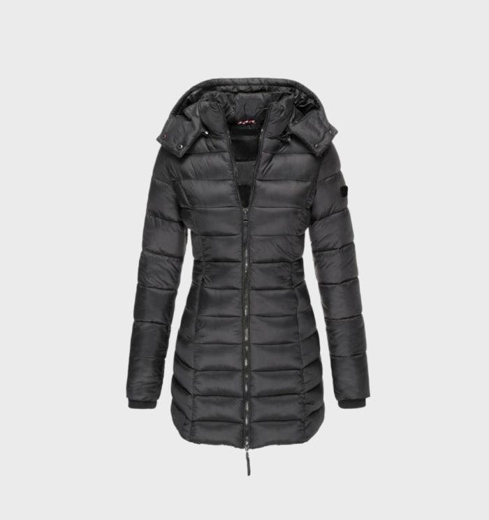 Women’s Long Quilted Hooded Coat | Soft Lining & Insulated Warmth | Durable Fabric | Comfortable Fit