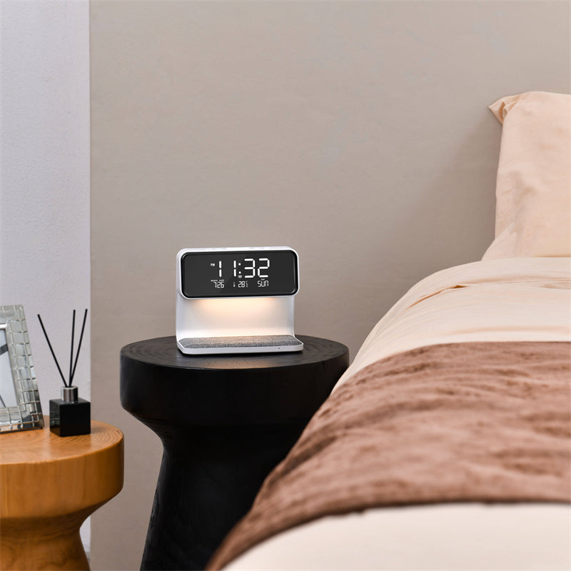 TranquilGlow – 3-in-1 Smart Bedside Lamp with Charger & Clock