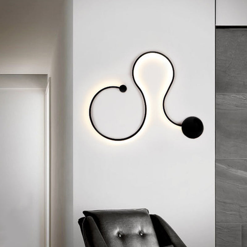 Taavita Wall Light Simple 25.5"/50" W LED Wall Mount in Black, Warm/White Light, Modern Style, for Indoor Use