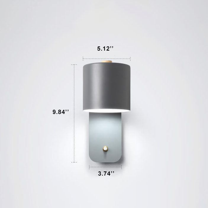Taavita Macaron Cylinder Shape, Rotatable 1-Light Wall Lamp for Living Room and Bedroom