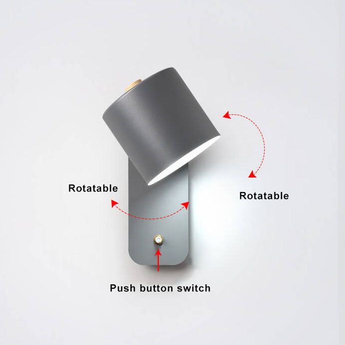 Taavita Macaron Cylinder Shape, Rotatable 1-Light Wall Lamp for Living Room and Bedroom