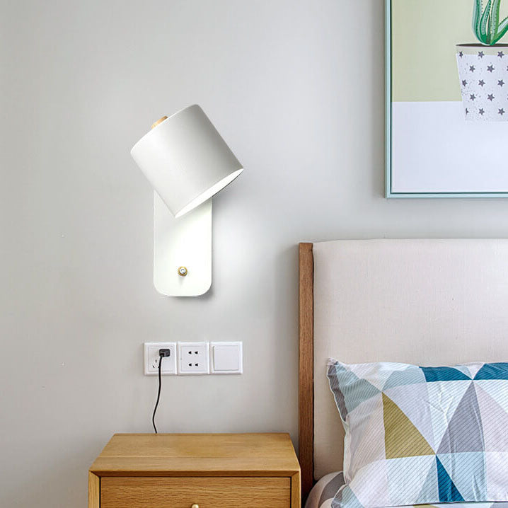 Taavita Macaron Cylinder Shape, Rotatable 1-Light Wall Lamp for Living Room and Bedroom
