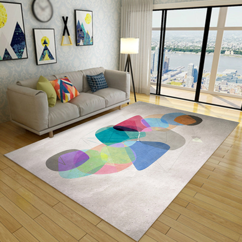 Taavita Colorblock Novelty Indoor Rug - Colorful Synthetics Anti-Slip Pet Friendly Area Carpet for Living Room