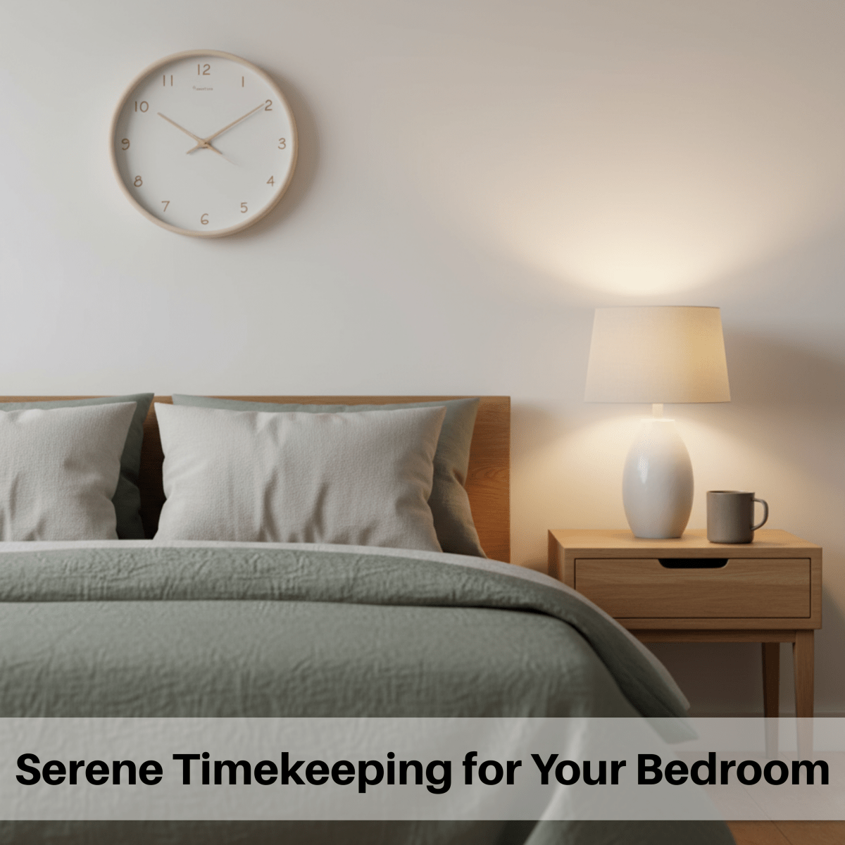 Tranquil Oak Silent Battery-Powered Wall Clock