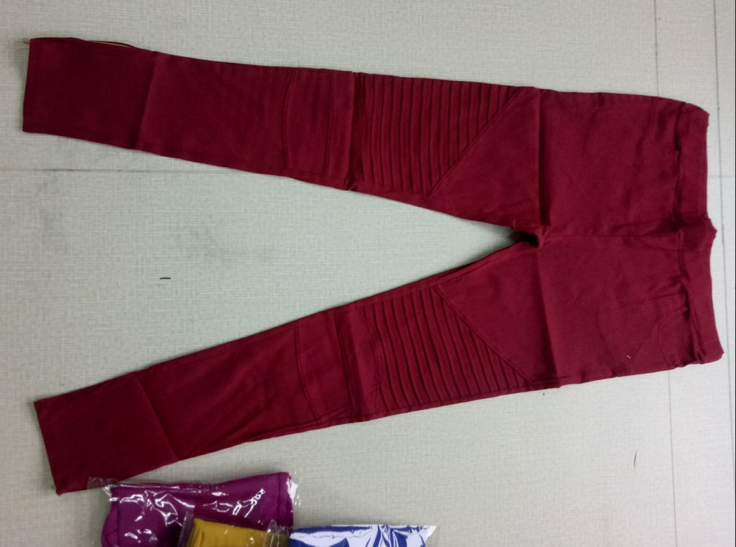 Women’s Leggings | Pleated Knee Panels & Ankle Zipper | Stretchy Fabric | Comfortable Fit