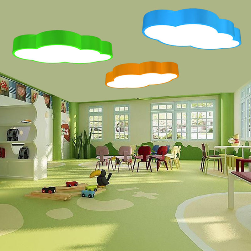 Taavita Kindergarten Ceiling Lamp Acrylic 18"/20.5" Wide LED - Cartoon - Dish Holder in Red/Yellow/Blue, with Bulb, Flushmount, Color Temperature: White, 110V-120V 220V-240V, SMD Light Type
