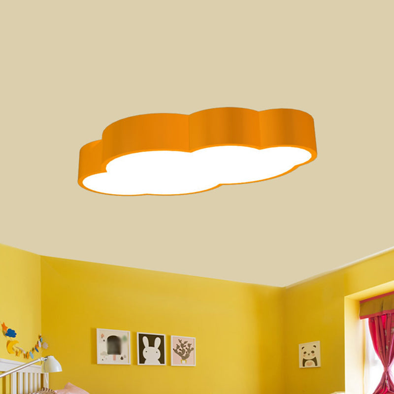 Cloud Shaped Nursery Ceiling Lamp Acrylic 18"/20.5" Wide LED Cartoon Flush Mount Lighting Fixture in Red/Yellow/Blue Blue Clearhalo 'Ceiling Lights' 'Close To Ceiling Lights' 'Close to ceiling' 'Flush mount' Lighting' 1904090