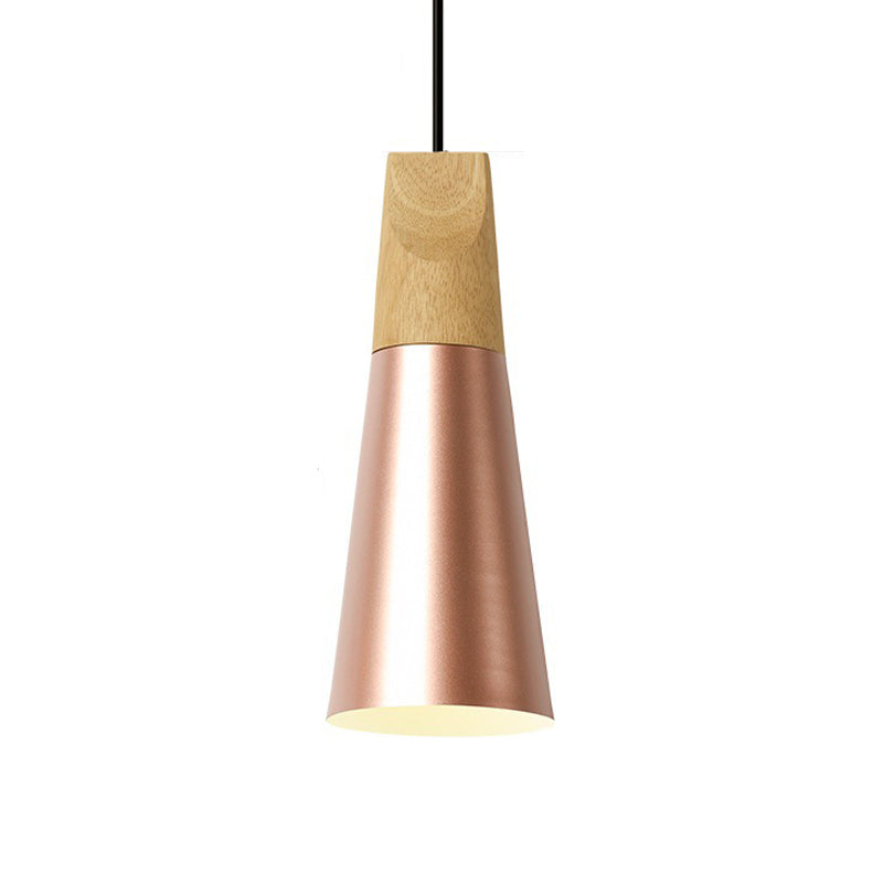 Taavita Aluminium Mini Kegel Suspension Lamp Taavita Breaks Hanging Pendant Light in Black/Yellow Green/Gold and Wood
