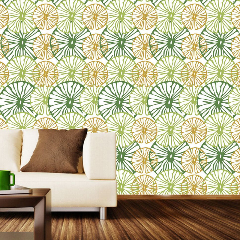 Cottage Lemon Slice Wallpaper Panels Pastel Color Self-Adhesive Wall Art for Sitting Room Clearhalo 'Country wall decor' 'Rustic' 'Wallpaper' Wall Decor' 1922257
