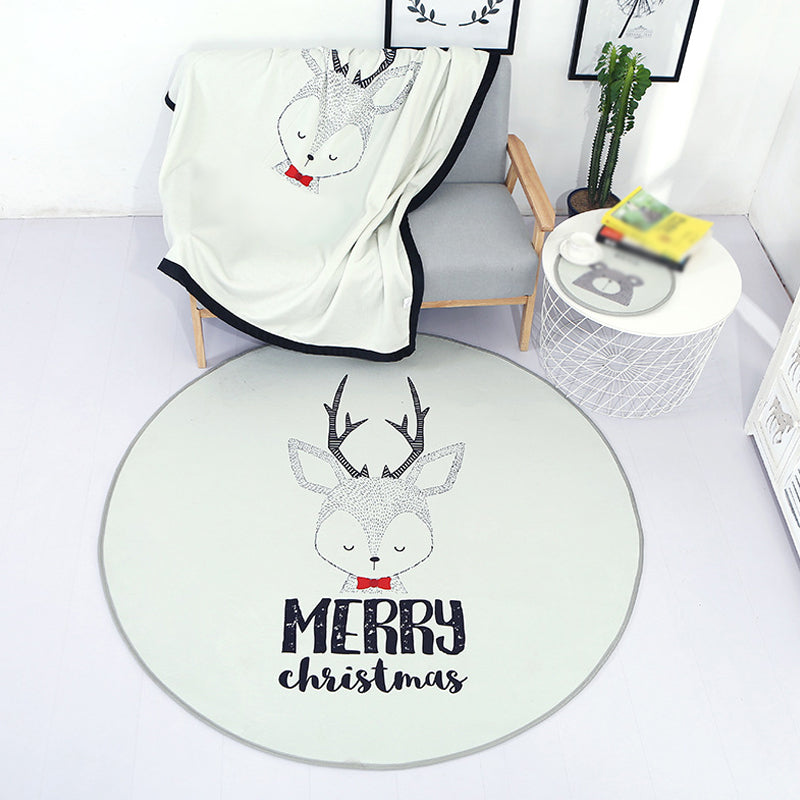 Cute Kids Indoor Rug Light Color Animal Rug with Words Anti-Slip Backing Pet Friendly Carpet Yellow Clearhalo 'Area Rug' 'Rug' 1927746