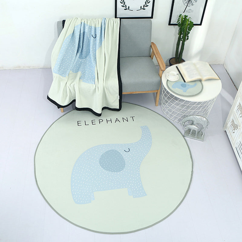 Cute Kids Indoor Rug Light Color Animal Rug with Words Anti-Slip Backing Pet Friendly Carpet Grey Clearhalo 'Area Rug' 'Rug' 1927747
