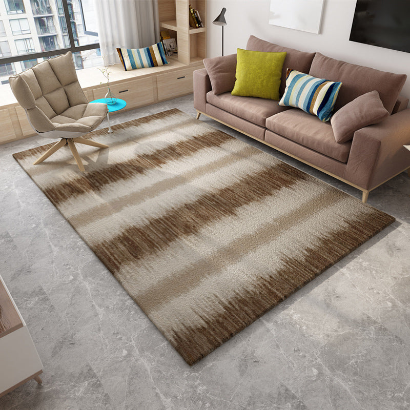 Modern Living Room Rug in Brown Abstract Triangle Circle Stripe Pattern Rug Polyester Washable Area Rug Clearhalo 'Area Rug' 'Modern' 'Rugs' Rug' 1947301