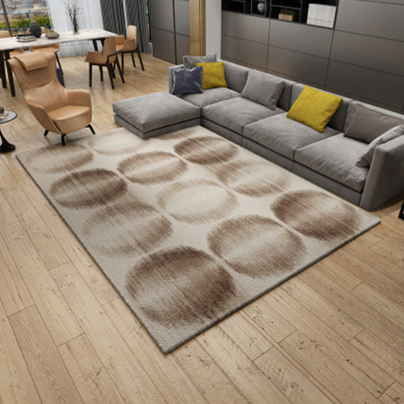 Modern Living Room Rug in Brown Abstract Triangle Circle Stripe Pattern Rug Polyester Washable Area Rug Clearhalo 'Area Rug' 'Modern' 'Rugs' Rug' 1947299