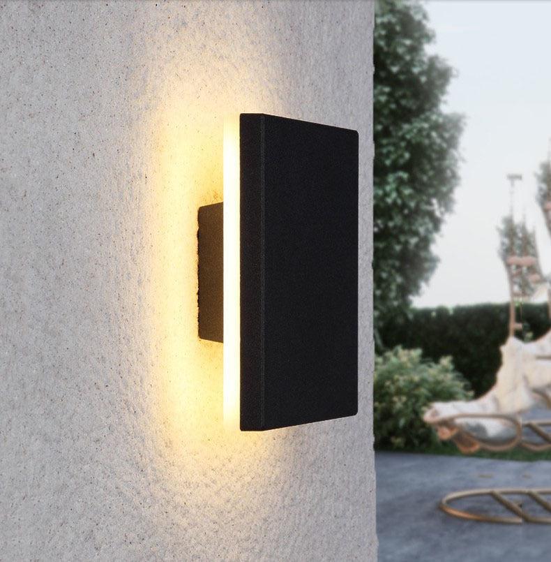 Waterproof Outdoor Wall Lamp 12W LED | Modern Aluminum Garden Patio Porch Light | Black or Gray Wall-Mounted Exterior Sconce | Euri Outdoor Lighting
