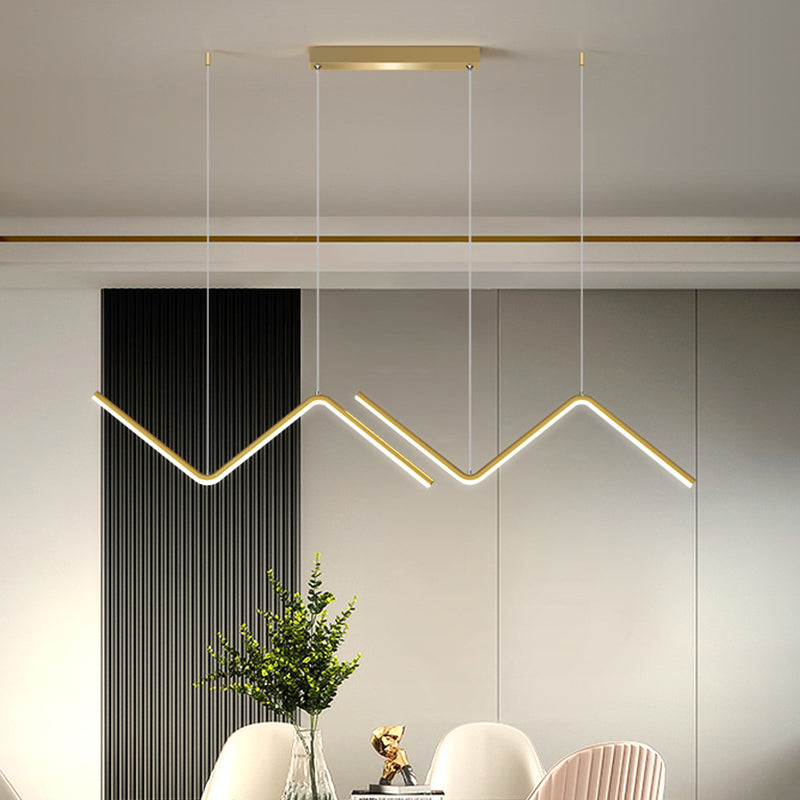 Taavita - Pendant Light Minimalism Aluminum Dining Room LED - Ceiling Light in Black/Gold