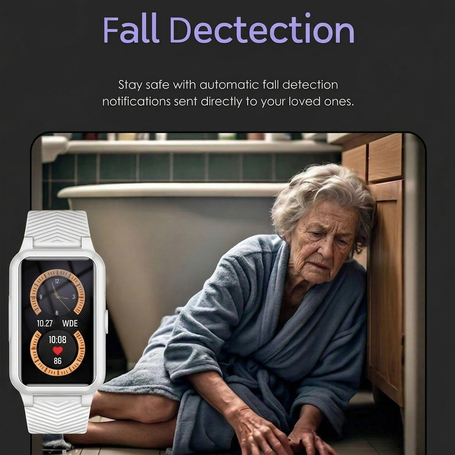 Smartwatch for Seniors with 4G GPS, Fall Detection, SOS Alert, IP67, Medication Alerts